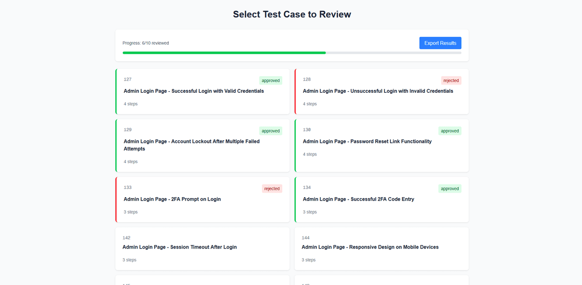 Visual Test Validator — test results